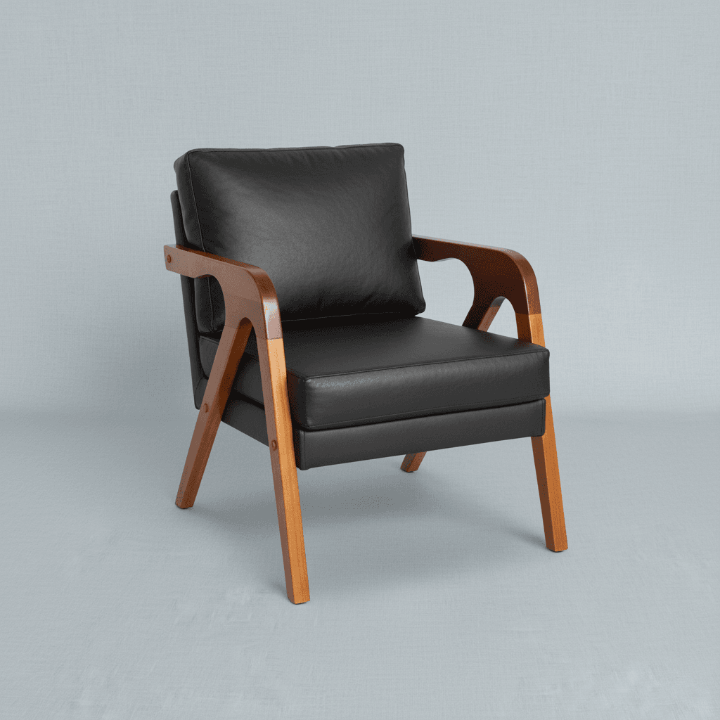 Poltrona moderna posicionada em sala minimalista