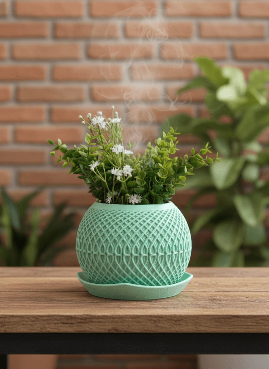 Variação vertical do vaso decorativo em prateleira moderna