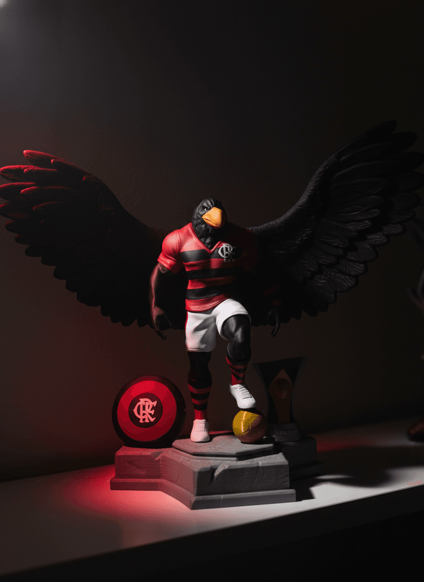 Variação vertical do action figure em pose heroica